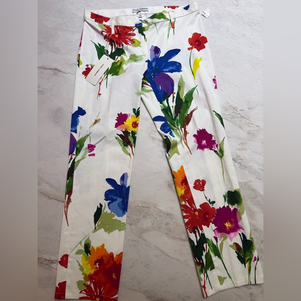 Dolce & Gabbana Vintage Floral Print Pants Size 44 - NWT!